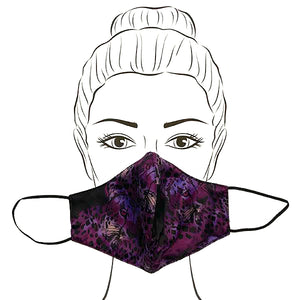 Good Girl Mask- Black/Purple Leopard Print