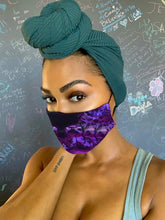 Load image into Gallery viewer, Good Girl Mask- Black/Purple Leopard Print