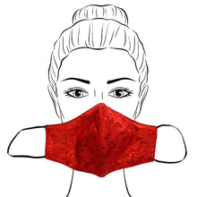 Load image into Gallery viewer, Good Girl Mask- Solid Red Jacquard